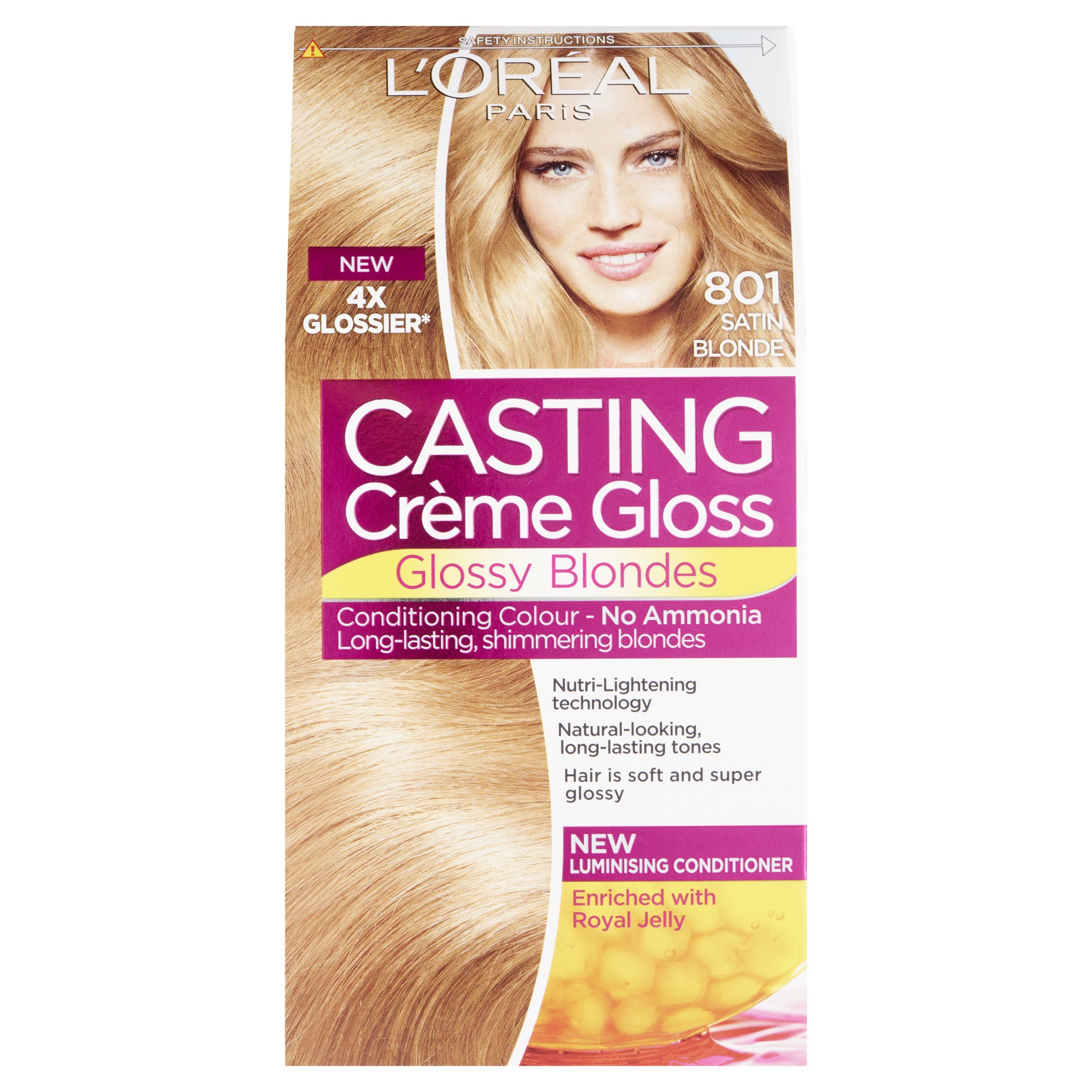 Paris Casting Creme Gloss Hair Colour, Satin Blonde Number 801 - Pack of 3