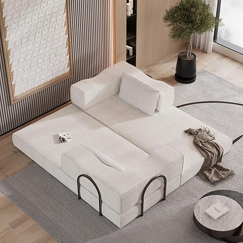 Miniatura 4 de Modular Sectional Couch Sofa Set, Oversized L Shaped Floor Sofa Lounge with 6 Pillows, DIY Convertible Sectional Sofa for Living Room, Bedroom,