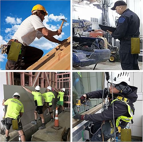 Miniatura 7 de Paquete de 5 bolsas de lona de 20 onzas con cremallera, bolsa de herramientas de utilidad resistente, organizador multiusos resistente al agua,