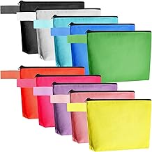 Saintrygo 10 Pieces Canvas Makeup Bags Bulk for Women Travel Cosmetic Organizer Plain Storage Pouch Multi-Purpose Blank Travel Toiletry DIY Craft Bags with Zipper(Pastel,9.8 x 5 x 2 Inch)