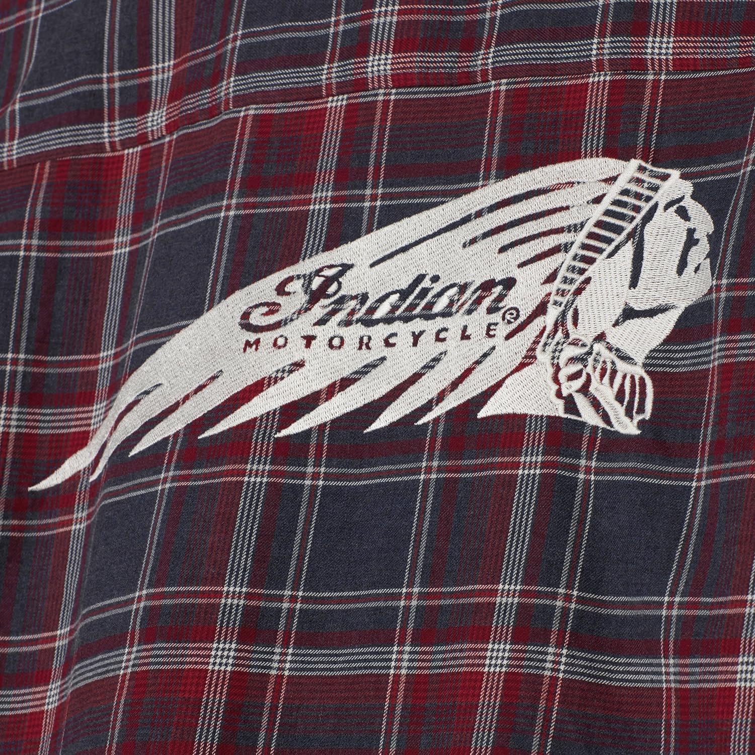 Indian Motorcycle Men's Springfield Plaid Shirt, Navy - 2864780