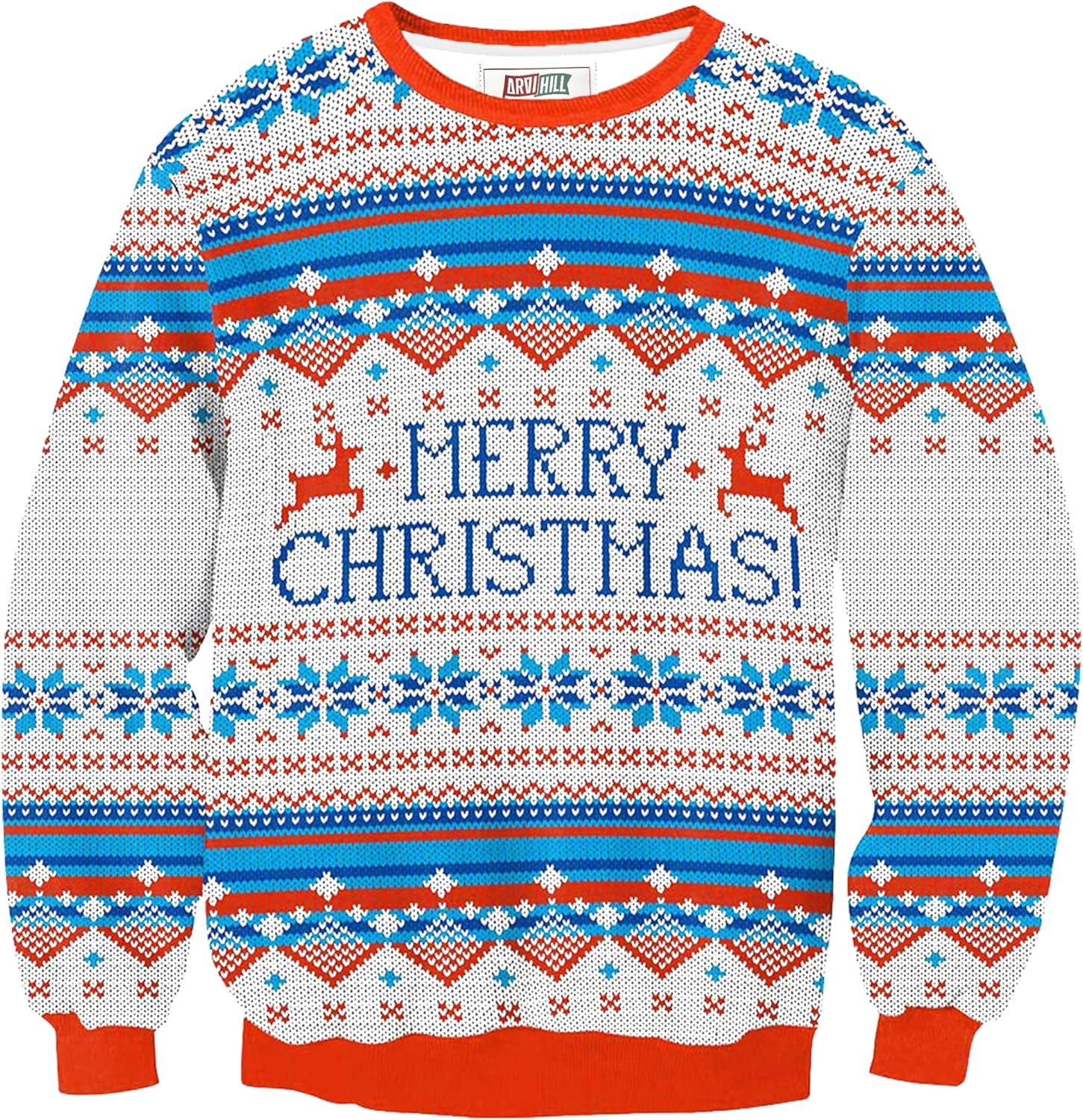 Arvilhill Men's Ugly Christmas Funny Sweatshirt Loose Fit Adult Xmas 3D Print Sweater for Holiday (S-3XL)