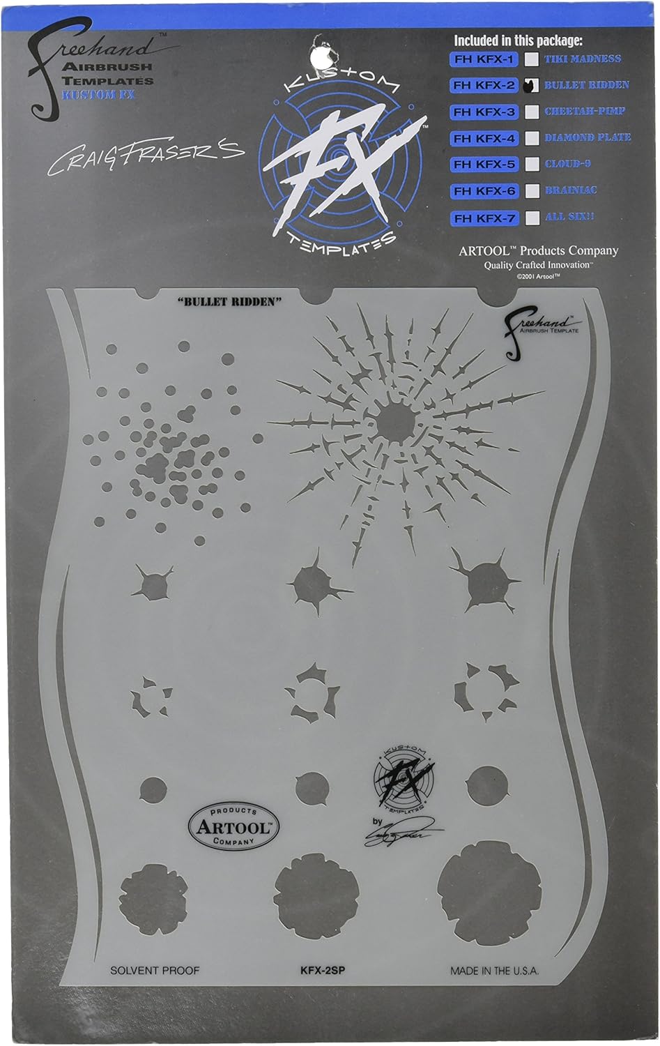 Artool Freehand Airbrush Templates, Bullet Ridden