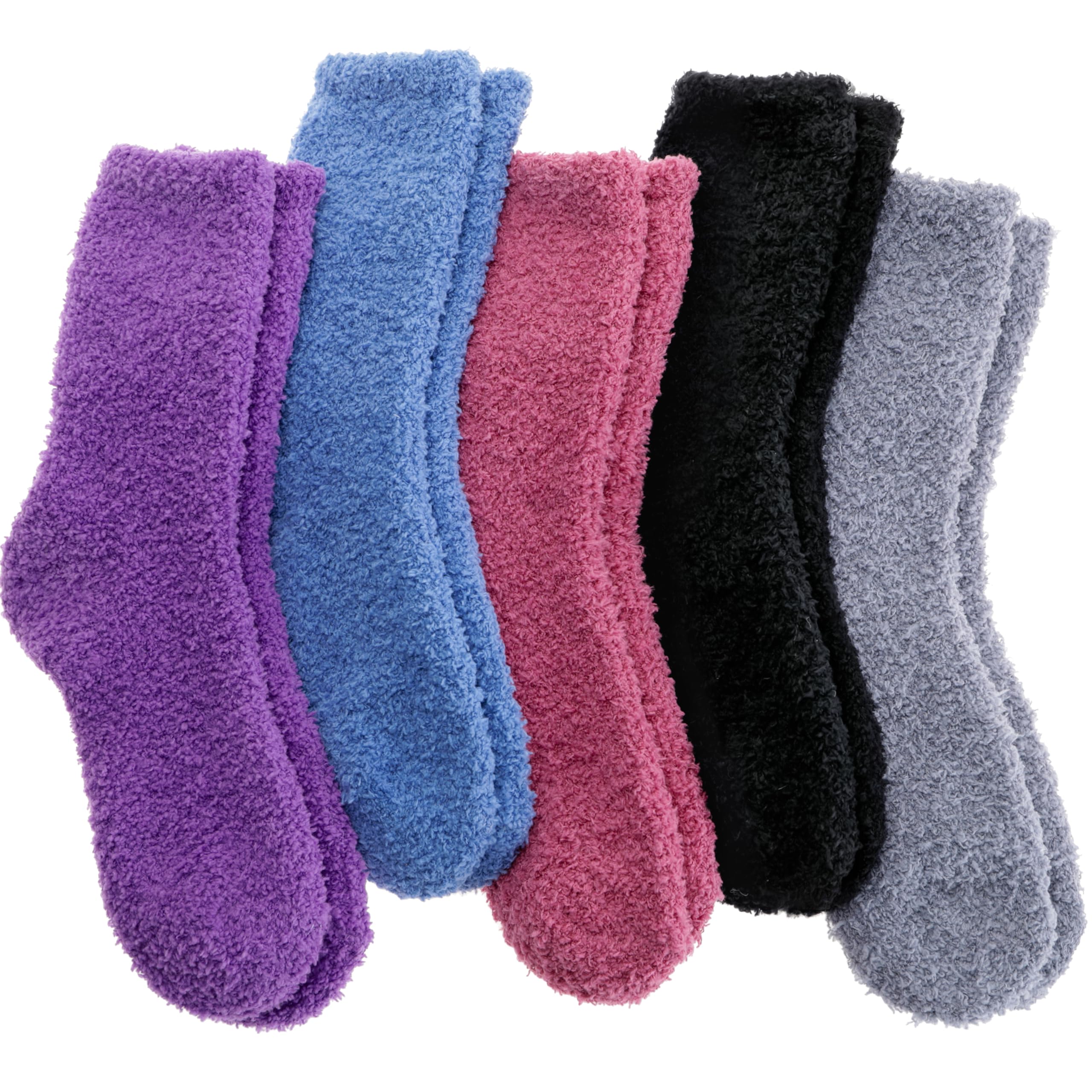 Fuzzy Socks Warm Fluffy Winter Cozy Thick Plush Slipper Sleep Comfy Crew Socks for Women &amp; Men 5 Pairs