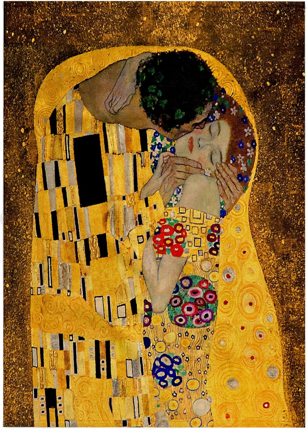 3dRose The Kiss c 1907 by Gustav Klimt - Romantic Lovers Embrace - Romance - Gold Famous Classical fine Art 22x30 Bath Hand Pool Towel