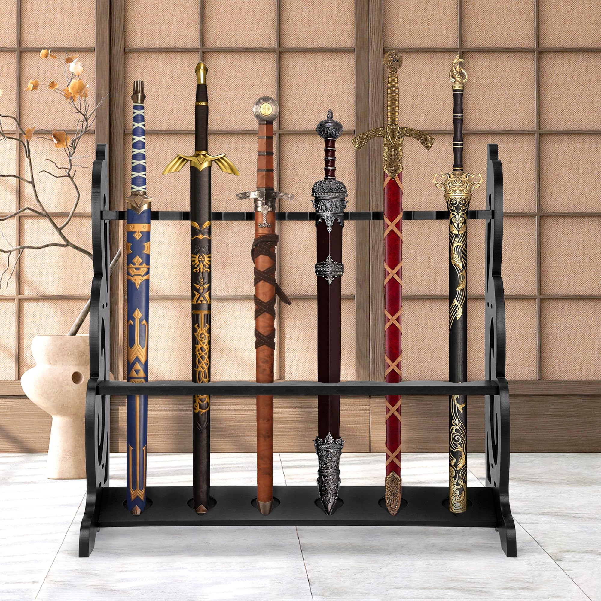 Swro Rack Katana Stand Sword Stand Sword Rack, Wands Display Stand, Samurai Sword ...