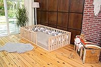 Vista 8 de Montessori Floor Bed Small Size 52x27,5" Height 18.90'' Pine Tree Toddler Bed Frame, Wood Bed Frame Gift For Kids Room Decor