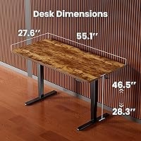 Vista 3 de ErGear - Escritorio eléctrico de pie con altura ajustable, 55 x 28 pulgadas, para sentarse y pararse, computadora con memoria, para oficina en casa