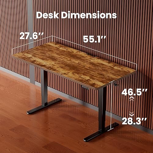 Miniatura 3 de ErGear - Escritorio eléctrico de pie con altura ajustable, 55 x 28 pulgadas, para sentarse y pararse, computadora con memoria, para oficina en casa