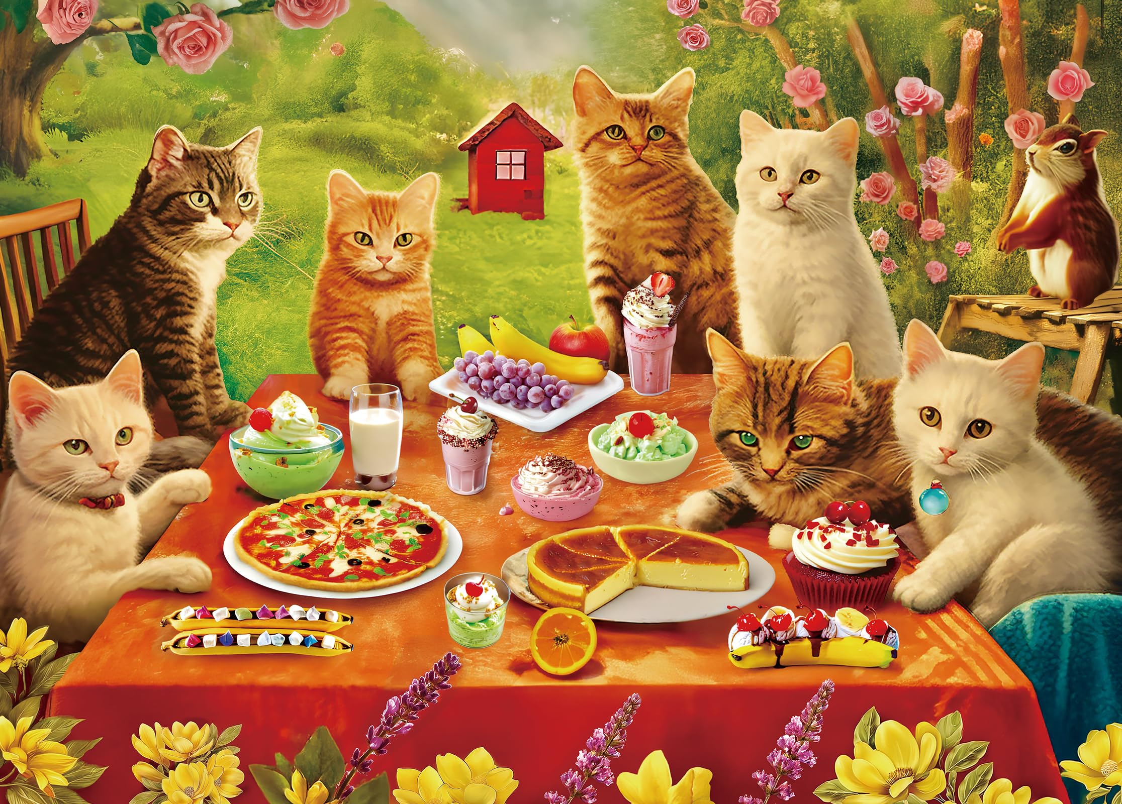 300 Piece Picnic Kittens and Dessert Jigsaw Puzzle for Adults and Kids ...