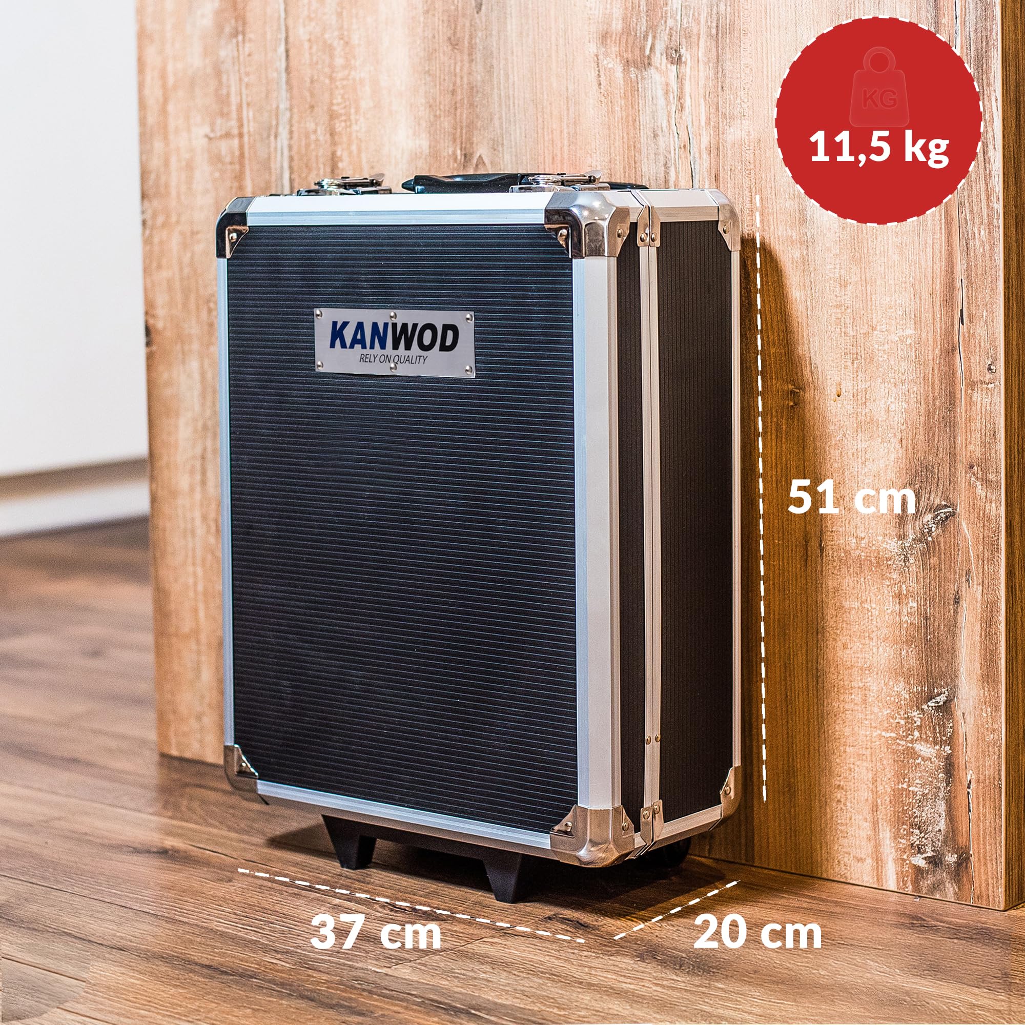 KANWOD Valise a Outils 1000 Pièces, Caisse a Outil Complete, Boite a Outils Portable avec Roulettes, Mallette en Aluminium, Kit Outils Bricolage pour Hobby et Travaux Domestiques