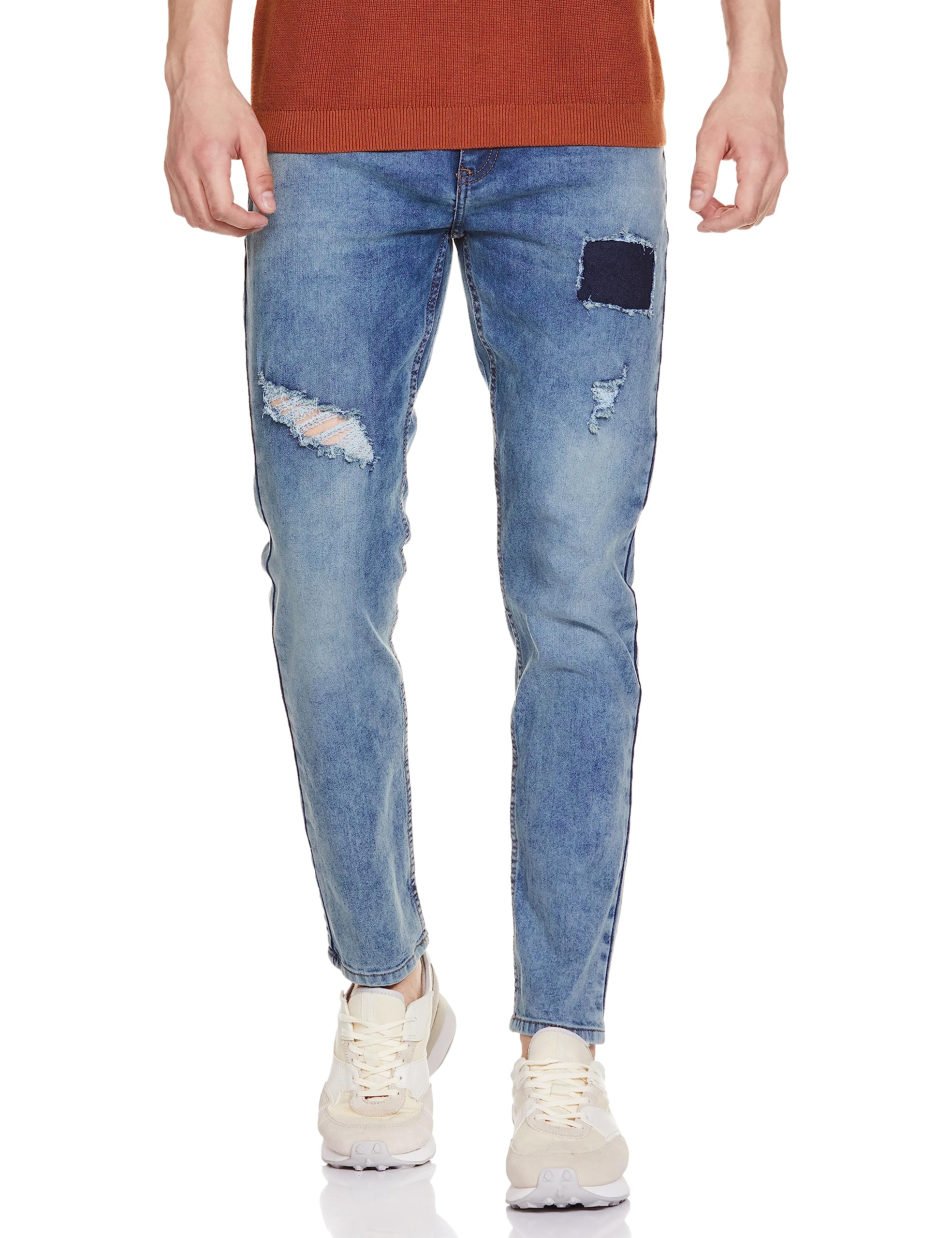 the indian garage co Men's Slim Fit Solid Mid Rise Stretchable Jeans-picture-21