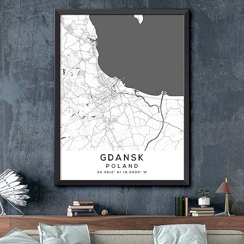 Miniatura 2 de Mapa de Gdansk, Polonia, Light 2 (16x20)