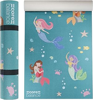 Core Balance Kids Yoga Mat with Strap, Non Slip PVC Foam, Textured Grip,...