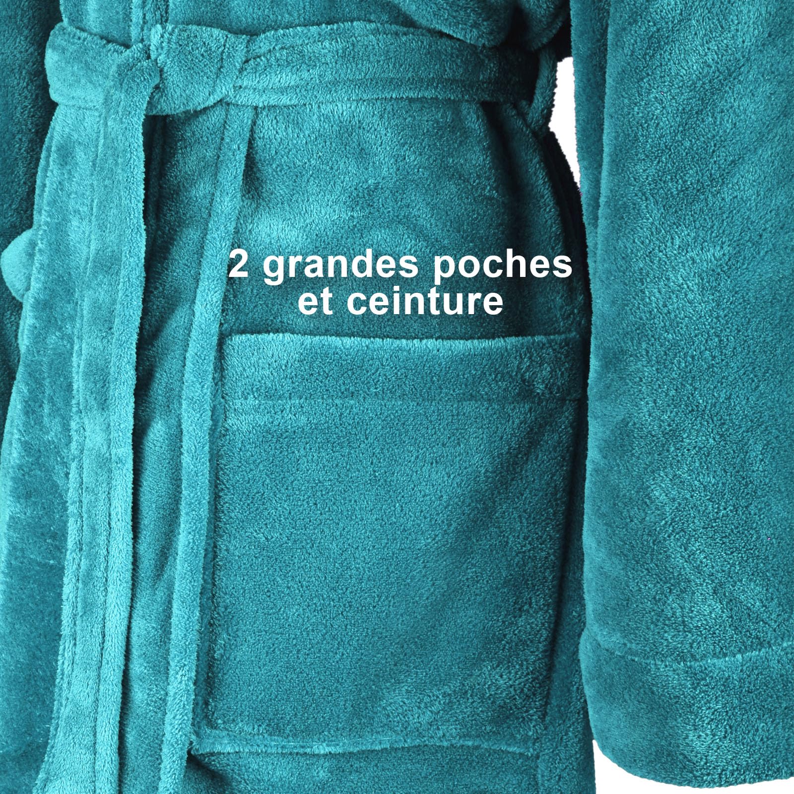 Gräfenstayn Robe de chambre femme polaire à capuche S-XXXL – Peignoir femme polaire de microfibre flanelle douce - Coupe kimono avec poches & ceinture - Coloris au choix