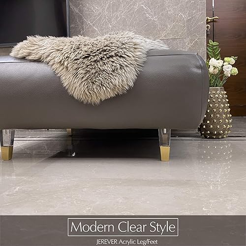 Miniatura 2 de JEREVER Juego de 4 patas acrílicas de repuesto para muebles, patas de sofá, decoración moderna y transparente, patas cuadradas (4.7 pulgadas