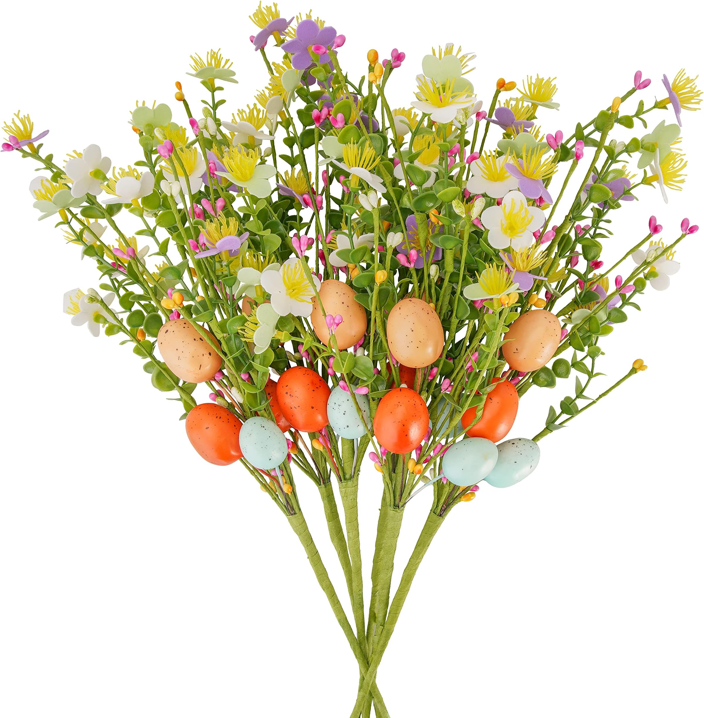 PRETYZOOM 4pcs Easter Egg Stems, Artificial Easter Egg