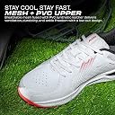 Nivia Crick 500.1.0 Cricket Shoes, Mesh & PVC Upper, Duofoam Cushioning, Full Stud Rubber Outsole, Heel Stability, All-Day Comfort, Neutral Arch for Every Play (White/Orange, UK07) gallery image