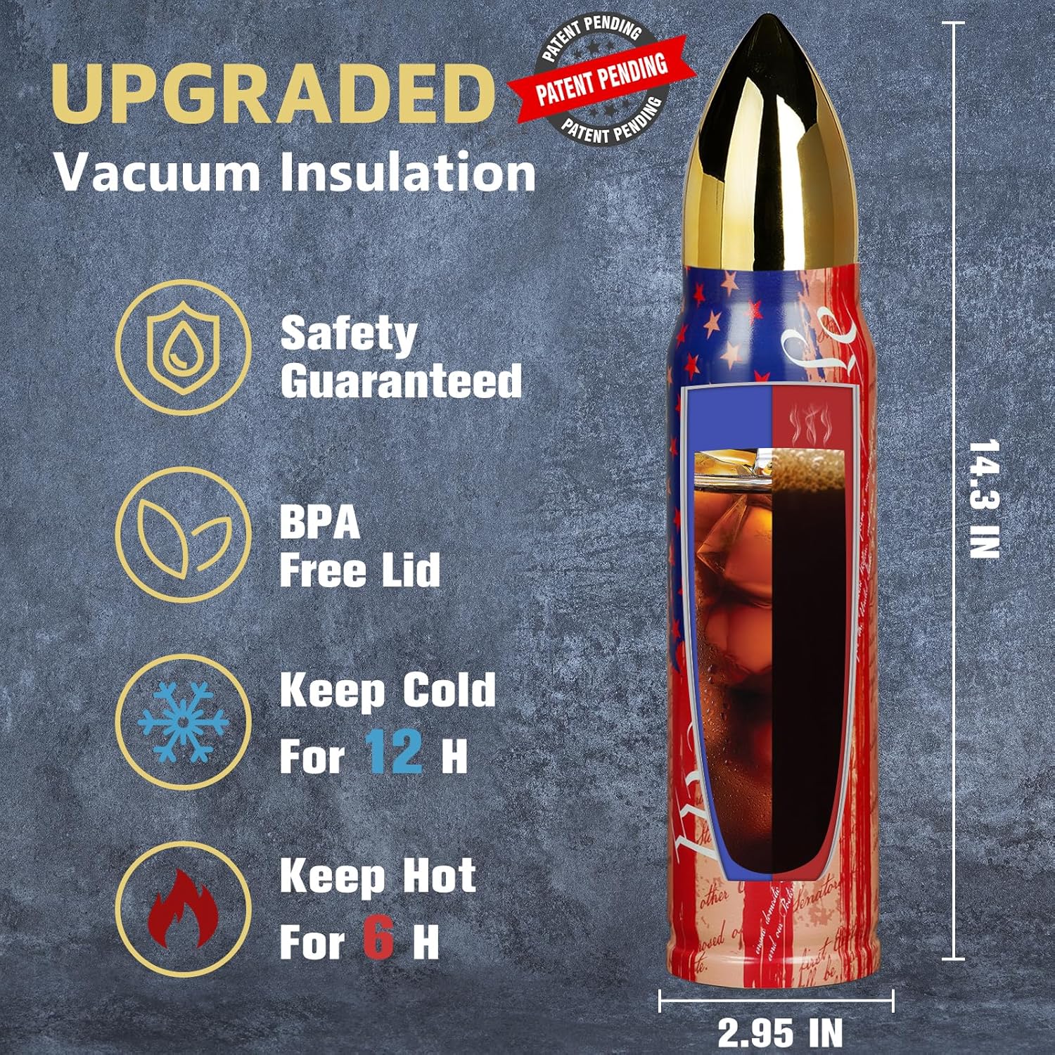 We the People 34 oz Bullet Tumbler - Funny Gift for Adults - Fishing Hunting Camping Mens Gifts Ideas - Gifts for Men Who Have Everything - Mens Valentines Day - Husband Him Men Stocking Stuffers 2026 - Image 3