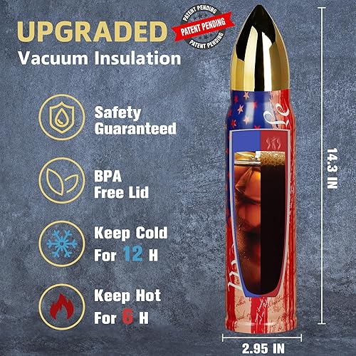 Vista 39 de Vaso de acero inoxidable de 17 onzas para hombres, él, marido, papá, taza de café con forma única para hombre, pesca, caza, camping, Navidad