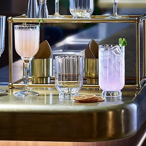 Miniatura 5 de Bormioli Rocco Florian - Juego de 4 vasos dobles de whisky antiguos 1275 onzas Cristalería transparente hecha en Italia apto para lavavajillas