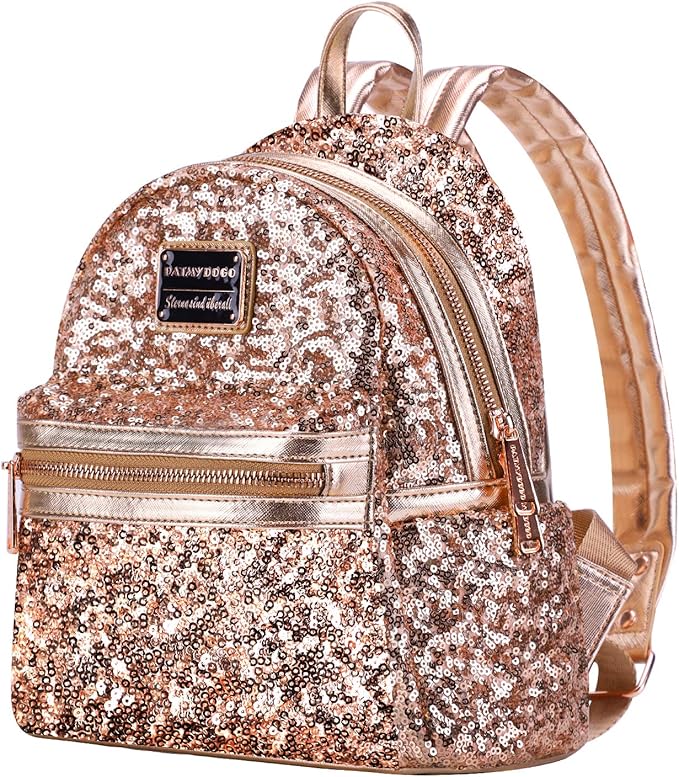 gold sequin backpack