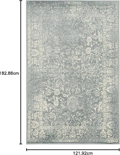 Miniatura 472 de Safavieh colección Adirondack - Alfombra de área, 6 x 9 pies, gris y azul, diseño oriental desgastado, no desprende pelusa, fácil cuidado, ideal