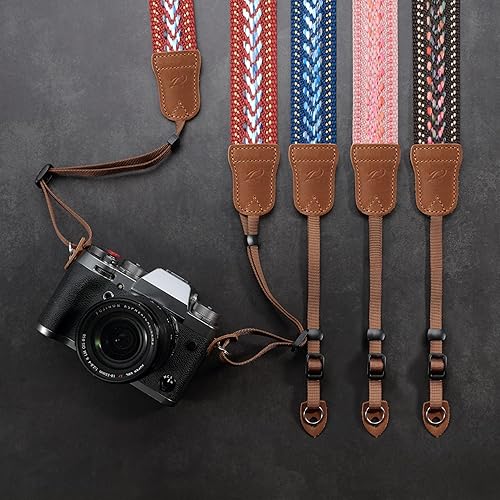 Miniatura 22 de Padwa Lifestyle Correa de cámara a rayas, de 1.5 pulgadas, suave tejido de cuerda de algodón, correa de hombro para fotógrafos y todas las cámaras