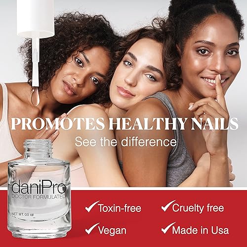 Miniatura 2 de daniPro Esmalte de uñas transparente formulado por médicos, 0.5 onzas, esmalte de uñas con ácido undecilénico, vitaminas y biotina, capa base de