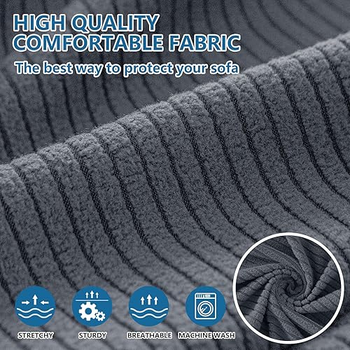 Miniatura 4 de hyha Fundas de cojín impermeables, contra derrames, lavable, tela jacquard elástica y gruesa, para perros, impermeable, para mascotas (3 piezas,