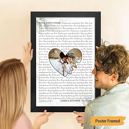 Vista 169 de VICILO Póster musical personalizado con letras de canciones, decoración sentimental perfecta, regalo de San Valentín para él, regalos de novio