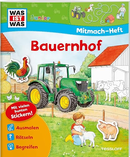 WAS IST WAS Junior Mitmach-Heft Bauernhof: Spiele, Rätsel, Sticker