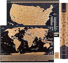 Two Scratch Off Travel Maps - World & United States National Parks - Lar...