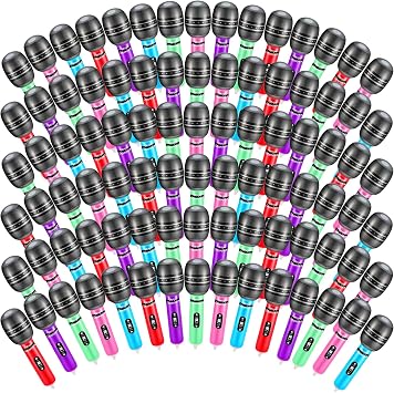 Zhanmai 60 Pcs Inflatable Microphones, 9.8", Colors, Kids Party Props