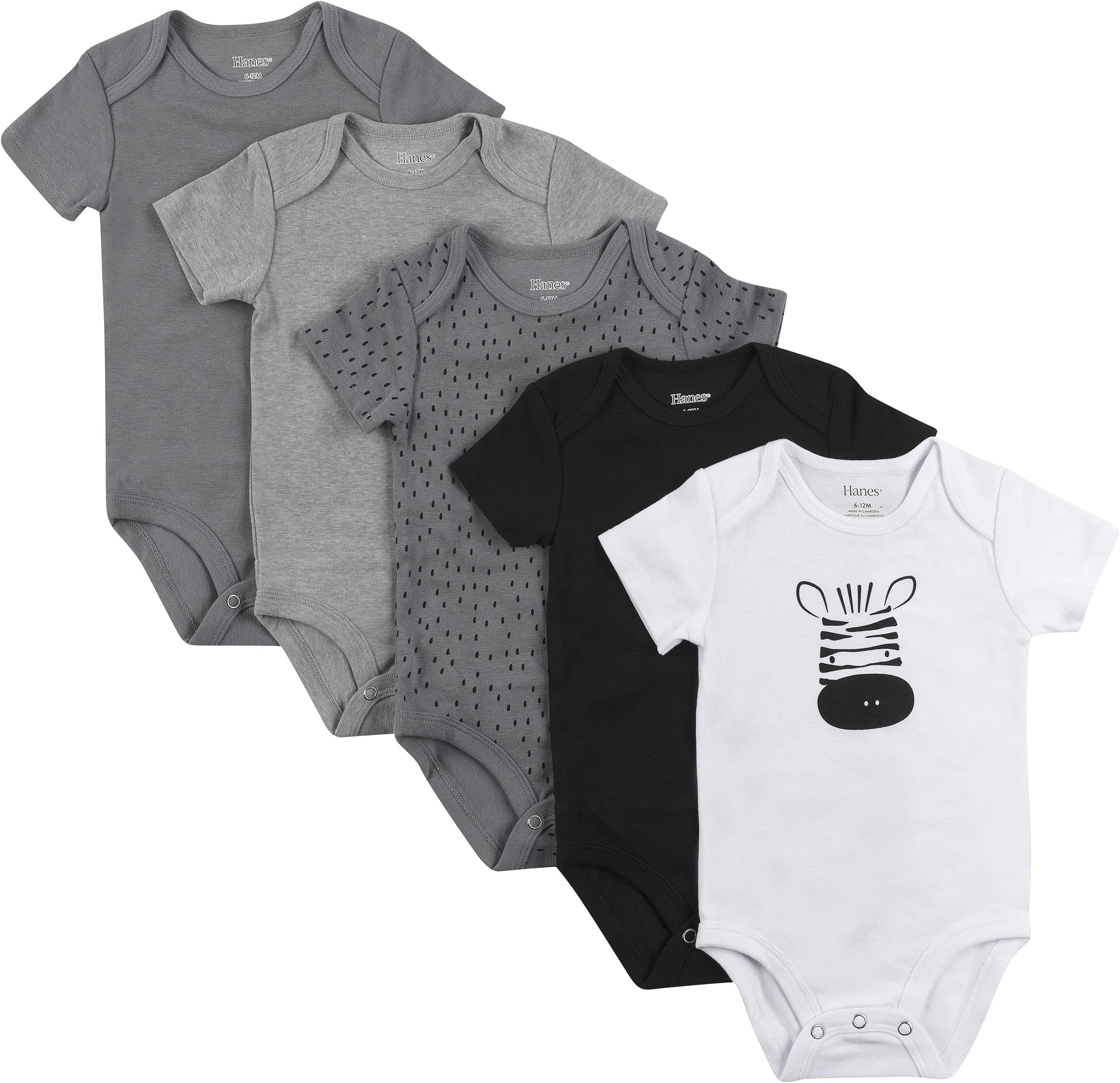Baby Bodysuits, Ultimate Flexy Short Sleeve for Boys & Girls, 5-Pack