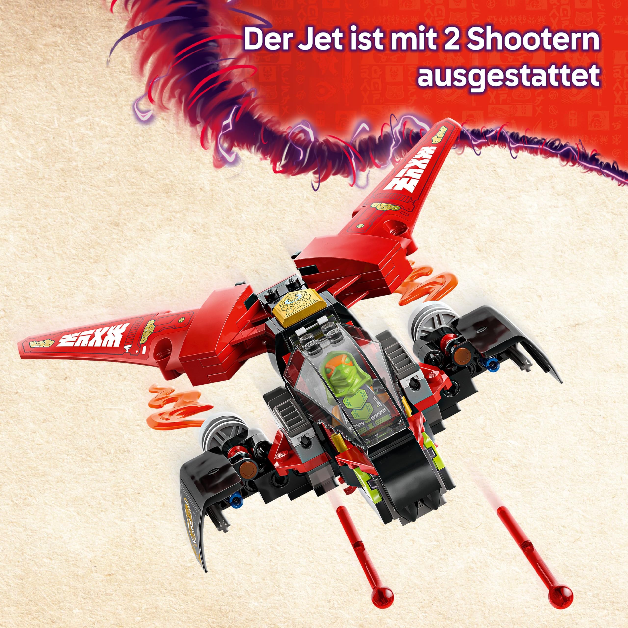 LEGO NINJAGO Ninja-Actionflitzer - 3-in-1-Spielzeug mit 2 Ninja-Bikes, 1 Jet und 6 Minifiguren, einschließlich Kai und Frak - Aufstieg der Drachen Geschenk für Jungen ab 8 Jahren - 71844