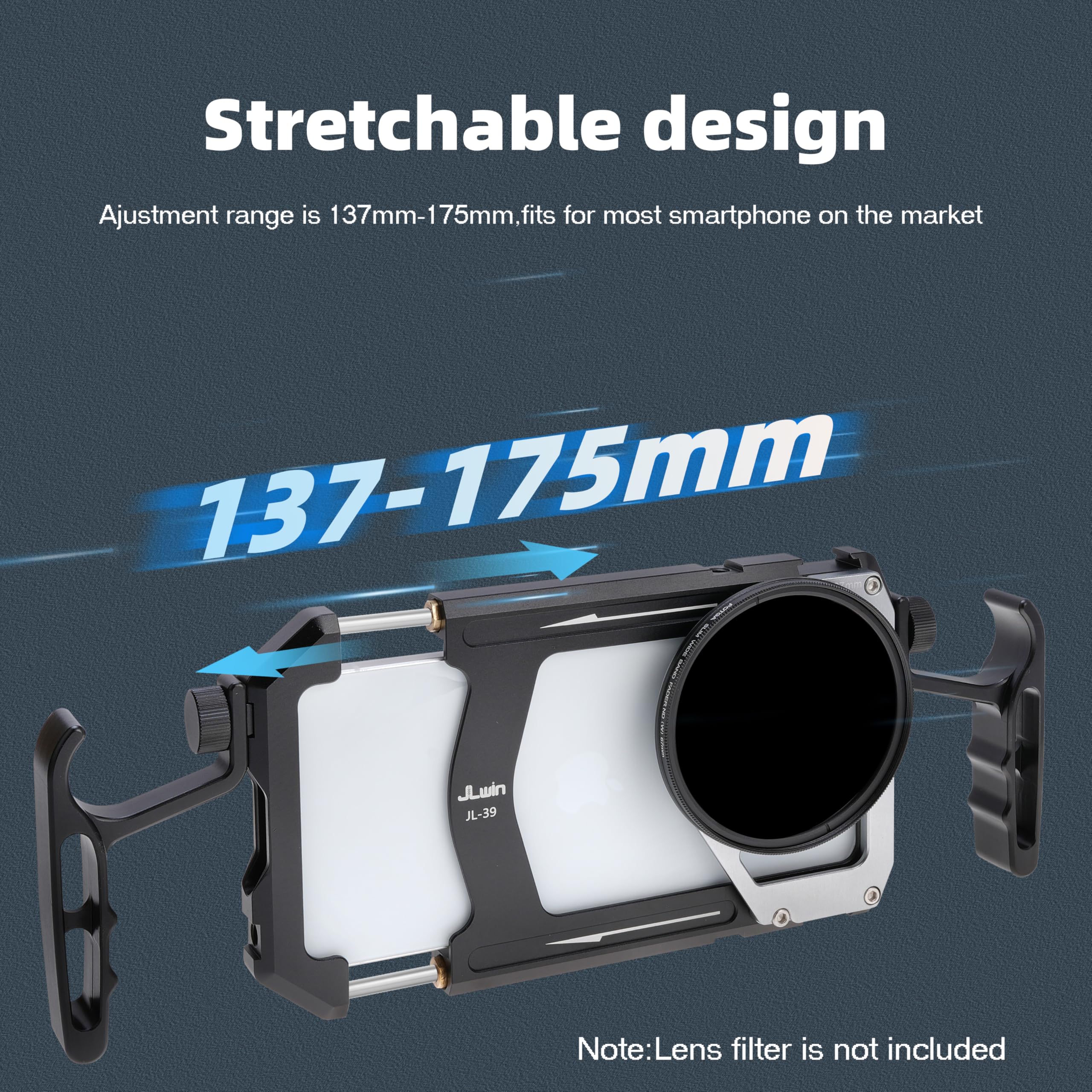 Fotga Estabilizador universal para smartphone con asas + adaptador de filtro de rosca de 67 mm para iPhone, Samsung, teléfono celular, Vlog, transmisión en vivo, grabación de video con soporte de