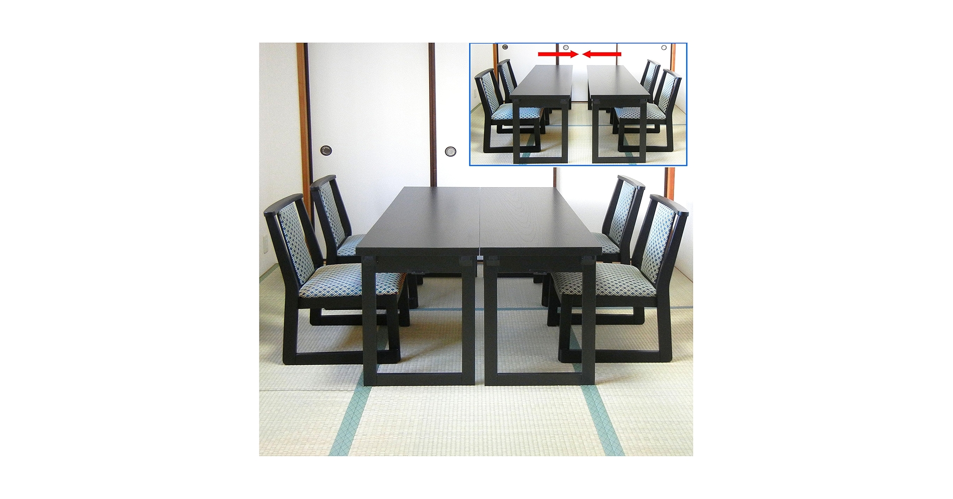 Amazon｜NEW和室用テーブル6点セット テーブル(幅150x奥行45x高