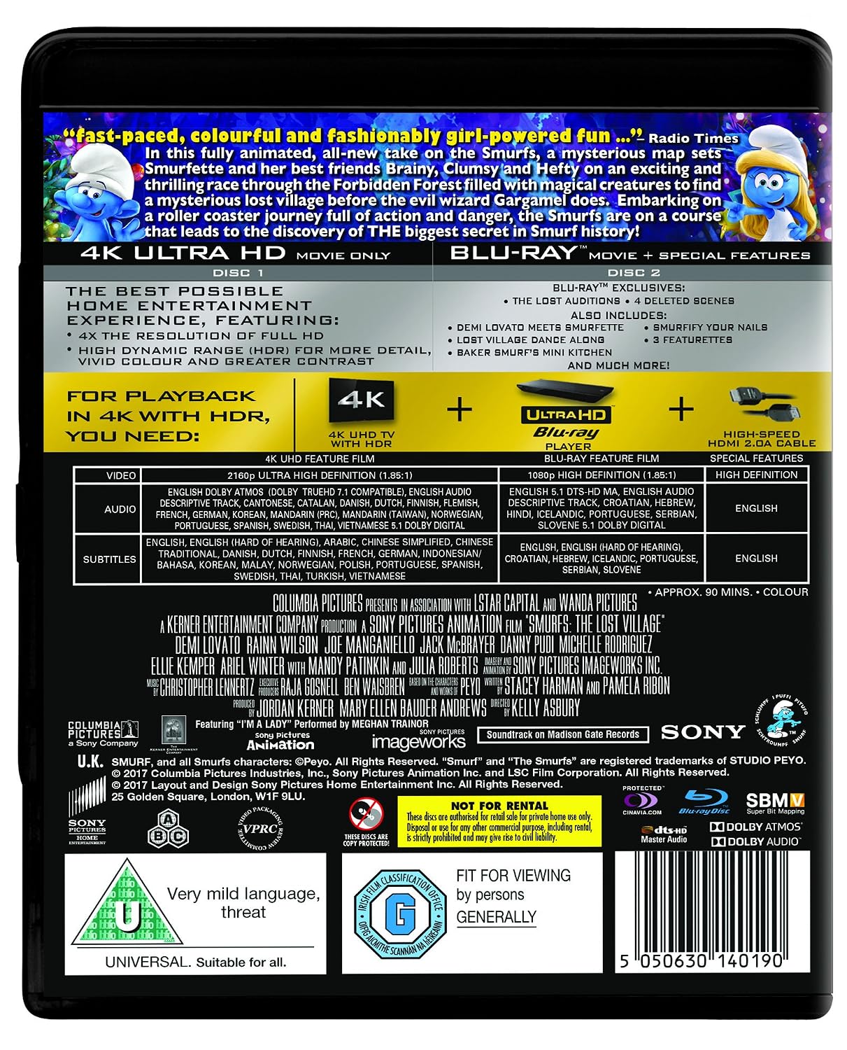 Smurfs: The Lost Village (2 Disc 4K Blu-ray & Blu-ray) [2017] [Region Free] image 3