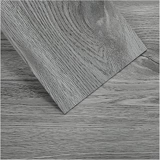 INMOZATA 36Pcs/ 2mm Thick Self-Adhesive PVC Flooring Planks Floorboard Planks Waterproof Floor Wall Stickers for Kitchen Bathroom Home Floor Tile (Grey)