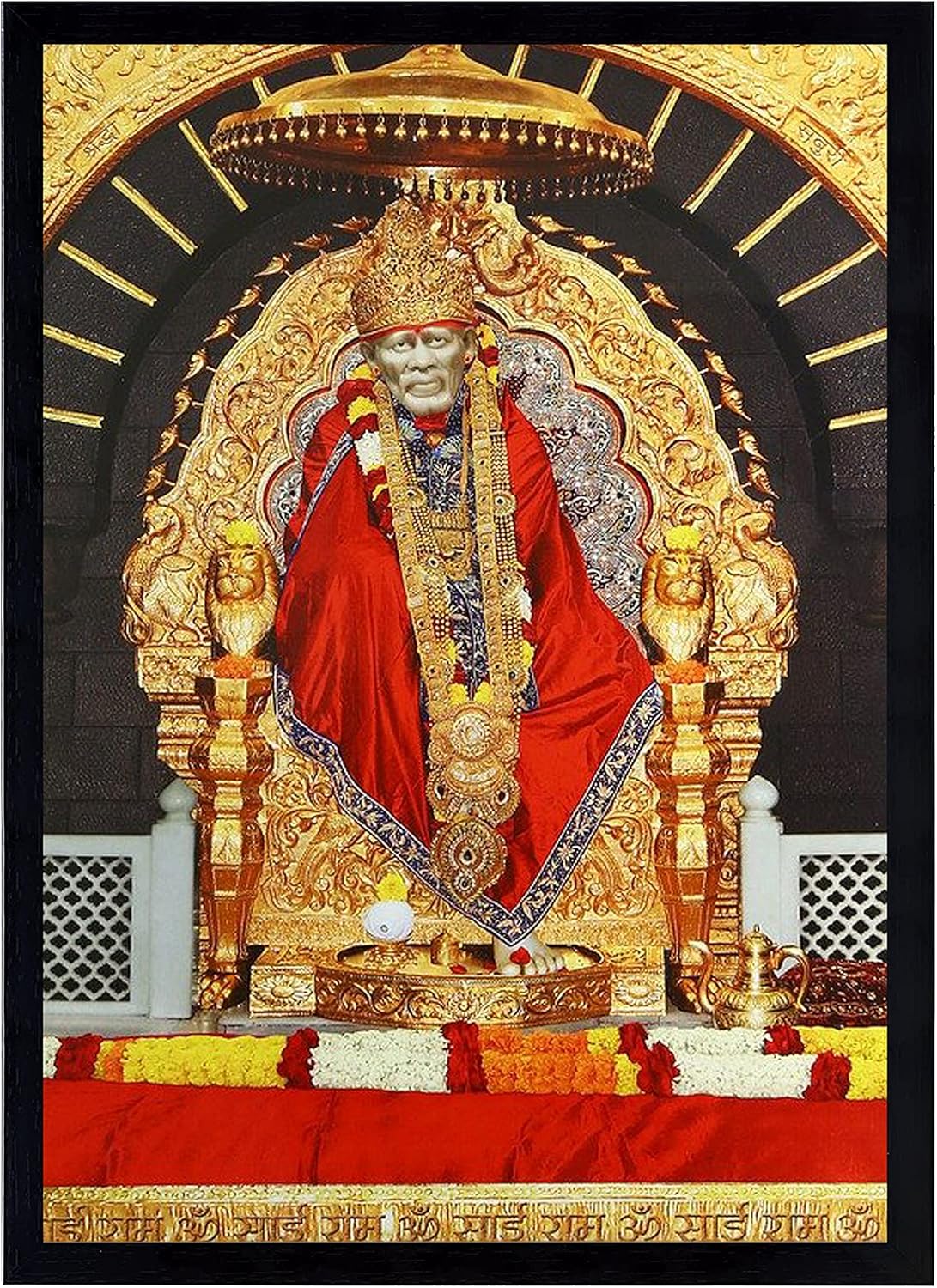Shirdi Sai Baba Big Photo Frame Size Large For Wall ( 18x26 inches, Acrylic Glass),Black