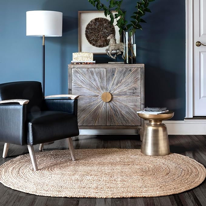 nuLOOM Jute Braided Oval 9x12 Rug