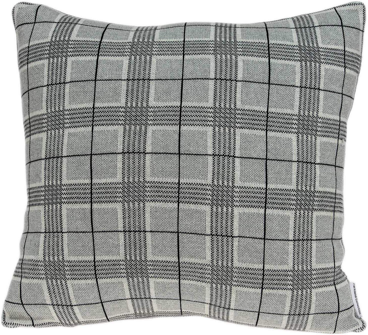 HomeRoots 100% Cotton Parkland Collection Qincy Transitional Grey Pillow Cover with Poly Insert