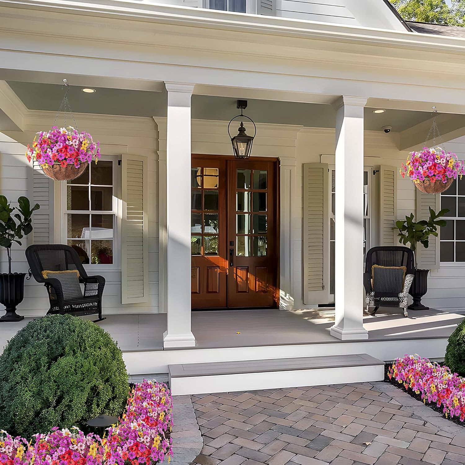 16 Pcs Artificial Fake Flowers for Outdoor Spring Decoration, Faux Silk Flowers No Fade Uv Resistant Daisy Flower Plants for Outdoor Planters Garden Yard Porch Patio Balcony Pathway Decor (Mix) - Image 3