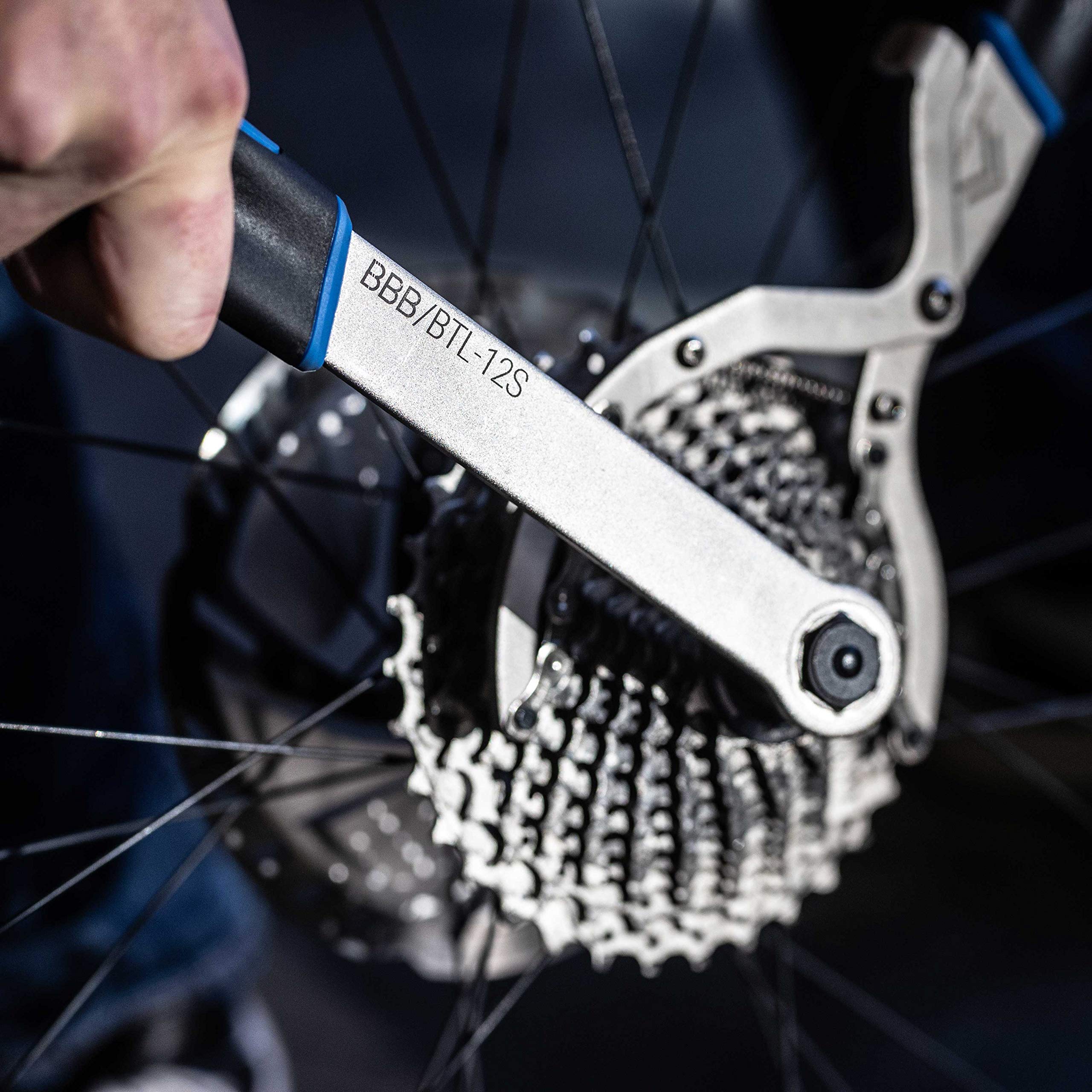 BBB Cycling - Herramienta de extracción de Cadena. Color Negro y Plateado - Modelo Turntable BTL-11 & Cassette Lockring Remover Lockout Llave Bicicleta, Unisex, Plata/Negro, Talla Única