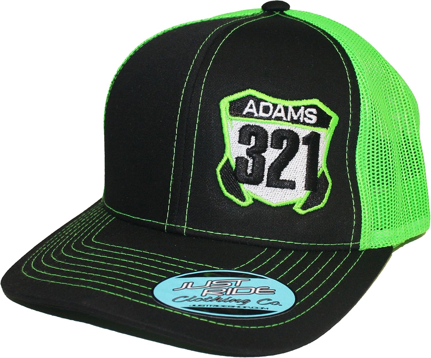 JUST RIDE Custom Personalized Motocross Number Plate Snapback Mesh Hat