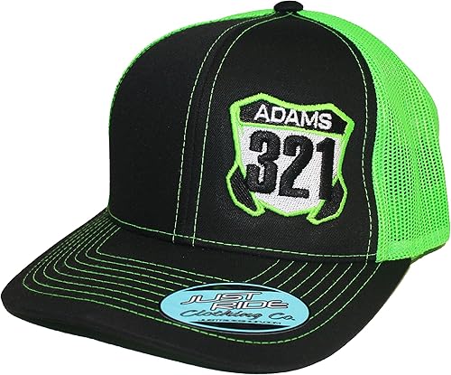 Miniatura 6 de JUST RIDE Sombrero personalizado personalizado de malla Snapback con placa de número de motocross
