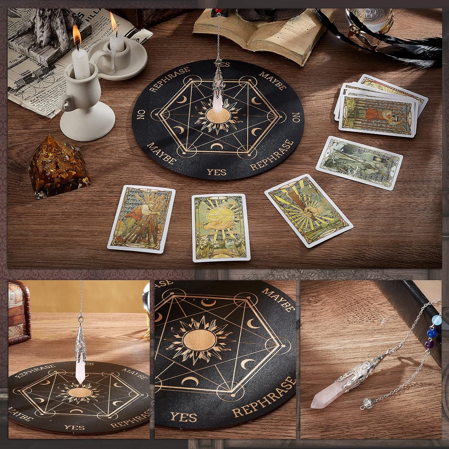 AHANDMAKER Hexagram Sun Moon Pendulum Board - Image 5