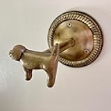 Knobs By Blossom Animal Hook, Curtain Hold Back, Tie Back, Jewellery Hook, Antique Brass, Iron (Dog)