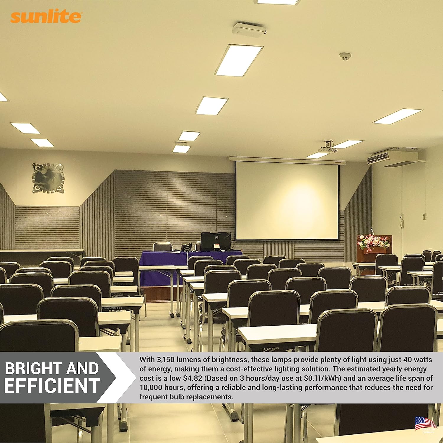 Sunlite FT40DL/835 Twin Tube Compact Fluorescent Lamp, FT 4-Pin, 40 Watts, 3150 Lumens, 3500K Neutral White, 4-Pin (2G11) Base, ROHS Compliant, 10 Pack